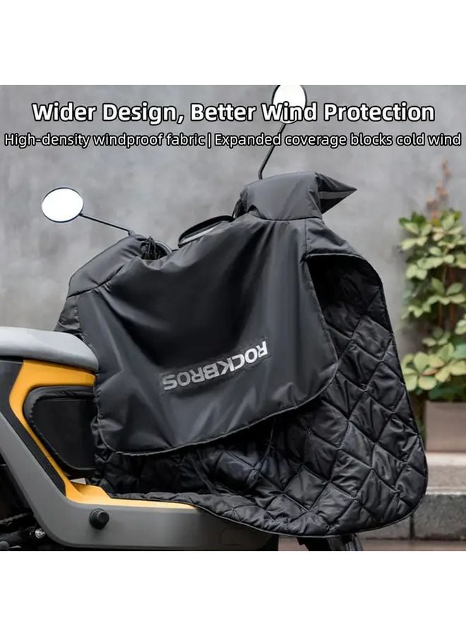 Black Motorcycle Windproof Thermal Apron Cover Leg Warmer Windshield For Winter - Image 3
